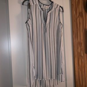 Dressy white and black stripe tank